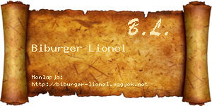 Biburger Lionel névjegykártya
